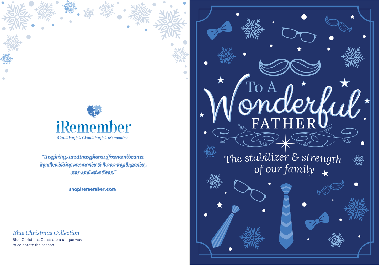 Blue Christmas Card: To A Wonderful Father