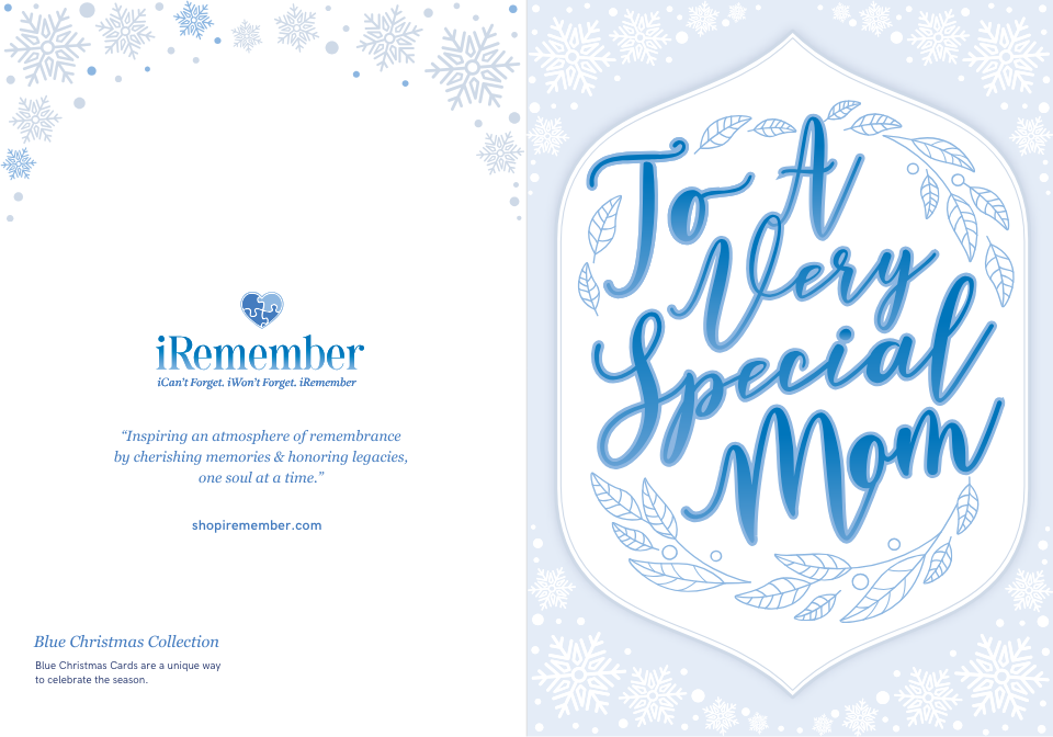 Blue Christmas Card: To A Very Special Mom