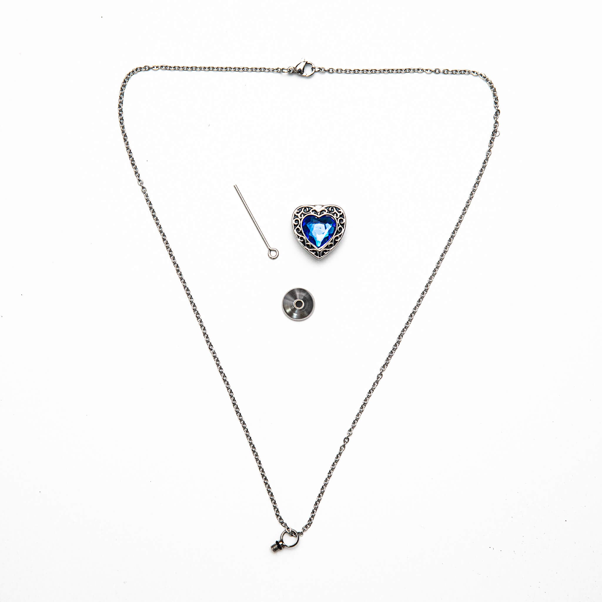 Blue Crystal Urn Necklace for Ashes