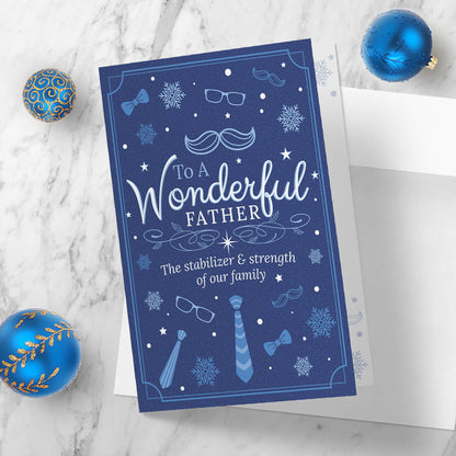 Blue Christmas Card: To A Wonderful Father