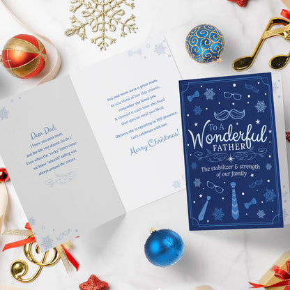 Blue Christmas Card: To A Wonderful Father