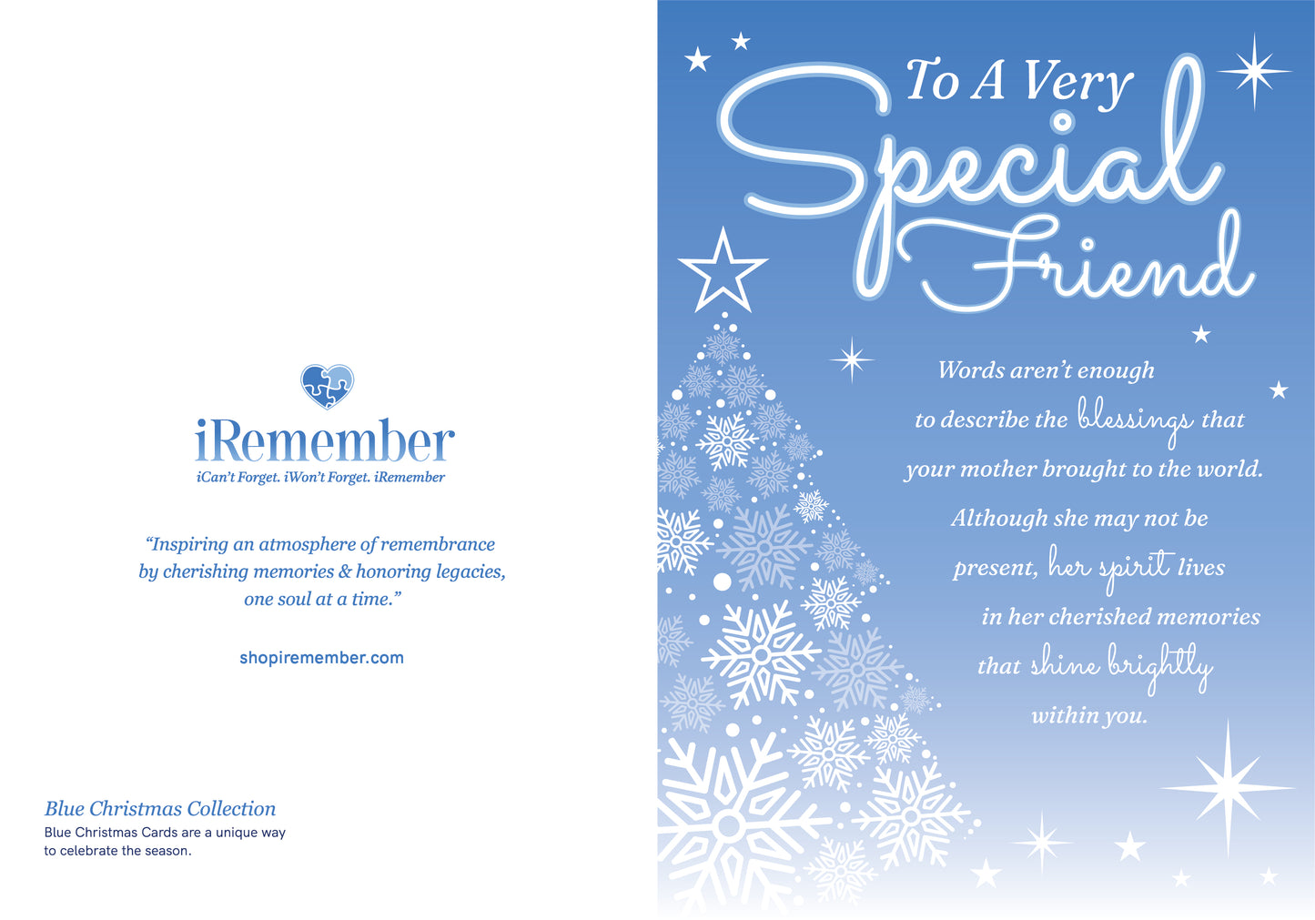 Blue Christmas Card: To A Very Special Friend