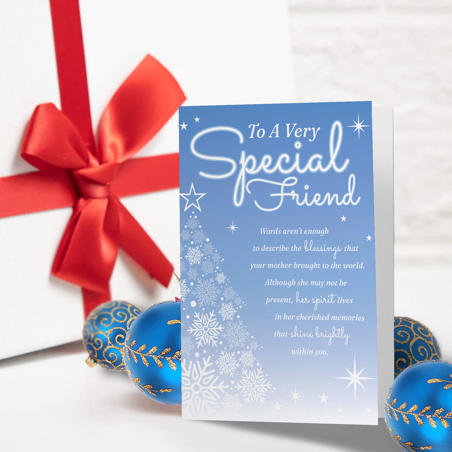 Blue Christmas Card: To A Very Special Friend