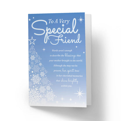Blue Christmas Card: To A Very Special Friend