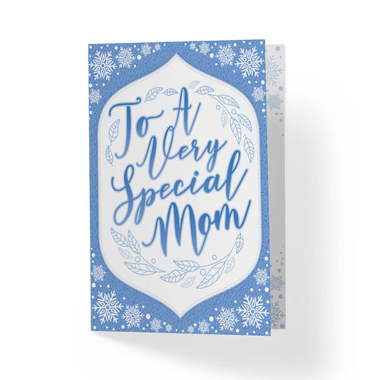 Blue Christmas Card: To A Very Special Mom